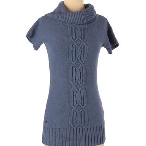 Athleta designer blue knit sweater comfy stylish XXS turtleneck shirt